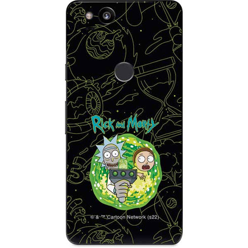 Adult Swim Rick and Morty Portal Travel Google Pixel 2 Skin